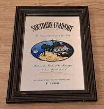 Vintage Southern Comfort 12" Framed Mirror Alcohol Advertising Collectables