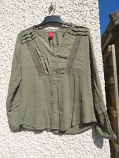 NEW Miss by Captain Tortue dark green long sleeve top shirt women ladies lace