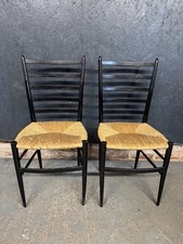 Dining Chairs Two Black Ladder