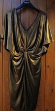 Biba Shimmer Bronze Gold Knot Party Dress Size 12 - Vintage Goddess NEW