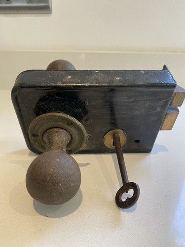 Antique vintage door lock with - antique,
