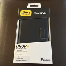 OtterBox Strada Via Case for Samsung Galaxy S23 Ultra - Black. Ex Condition.