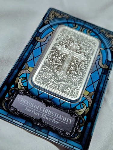 Silver bar cross of - oz,