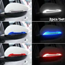 2PCS Reflective Carbon Fiber Car Side Mirror Warning Molding Trim Accessories