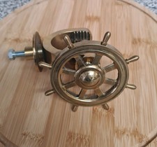 Solid Heavy Brass Ships Wheel Clamp Nautical Maritime