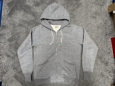 The Real McCoy's Ball Park Grey Full Zip Hoodie- Large - Made In Japan
