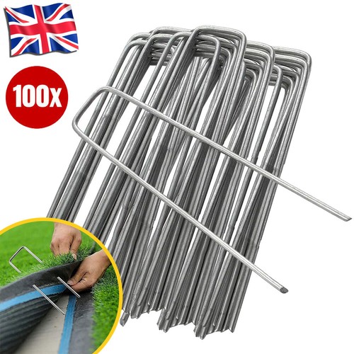 100x galvanised pins weed - u,