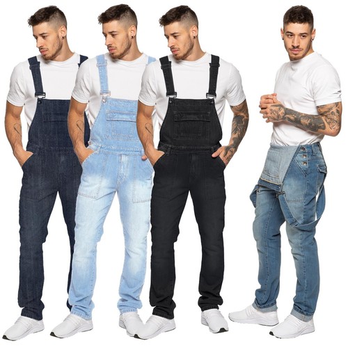Enzo mens dungarees jeans - mens,