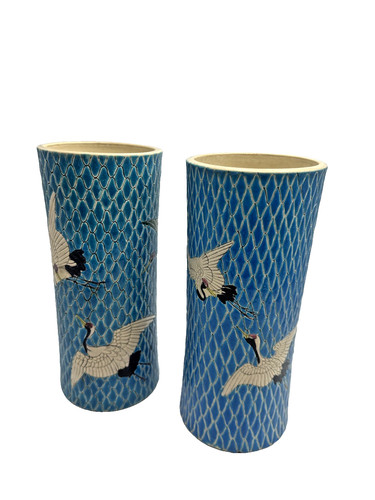 Satsuma vase pair meiji - satsuma,