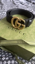Gucci Women's Leather Belt Black/Gold