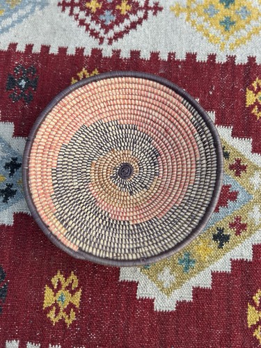 Ghanaian woven neutral basket - ghanaian,
