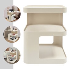 Portable bedroom bedside table 40x40x54 cm - Milky white