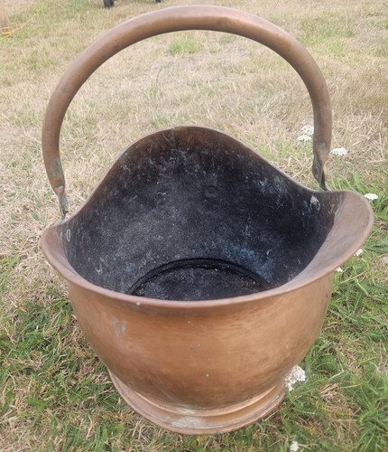Vintage copper coal scuttle - copper,