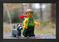 Lego Hiker with Dog Framed