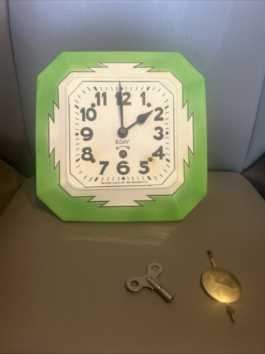 Vintage wall clock green - wall,