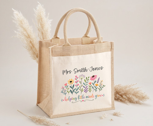 Personalised teacher jute - jute, bag