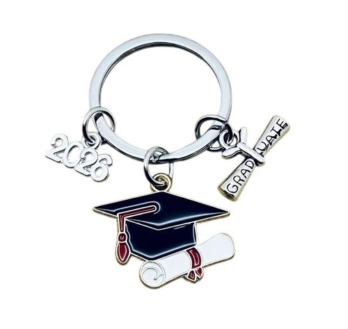 Graduation keyring with mortar - graduation,