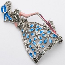 Vintage Marcasite Enamel