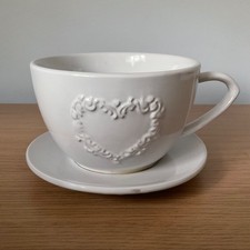 Large Ceramic Tea Cup & Saucer