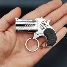 1Pcs Mini Keychain Metal Rubber Band Gun Game Toy Gun Launcher Children'S Simula
