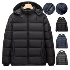 Mens Winter Warm Quilted Parka Down Jacket Padded Bubble Puffer Hooded Coat 2025