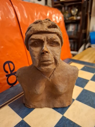 Vintage signed ooak terracotta - signed,