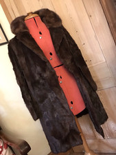VINTAGE 60s 70s REAL FUR COAT