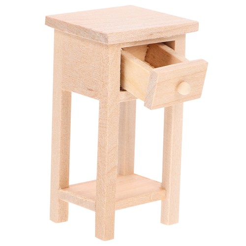 Wood mini bedside table - wood,