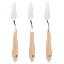 3 Pcs Stainless Steel Palette Knife, NO.10 7.87" Professional Art Spatula, Brown