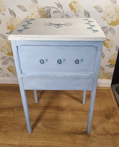 Vintage painted blue sewing - painted,