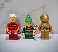 LEGO BAM Christmas 2025 Minfigures Xmas Gold Santa Claus Mrs Claus Elf FREE P&P