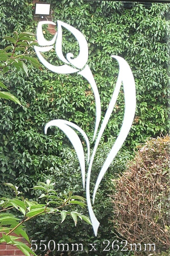Large etched glass vinyl tulip - glass,