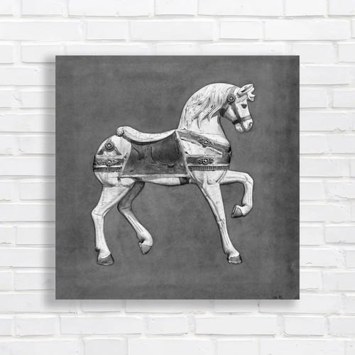 Vintage carousel horse black - vintage,