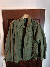 KL Seyntex 1977 Dutch Army Military Jacket Khaki Button Up Vintage Around Medium