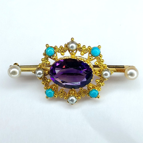 Victorian 15ct gold amethyst - victorian,