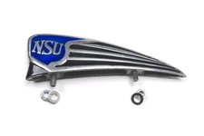 NSU mudguard figure cast aluminium, coat of arms shield ready to install