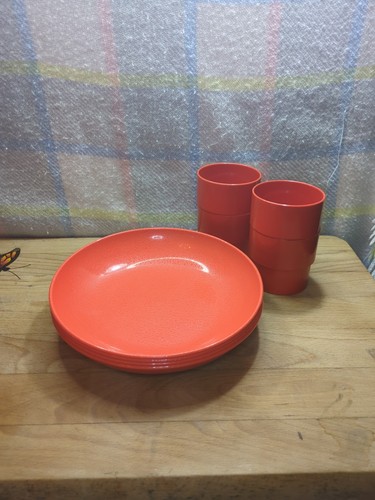 Vintage melamine set cups - set,