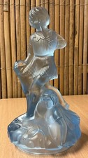 Large Walther & Söhne Art Deco Blue Glass Peter Pan Centrepiece Figurine