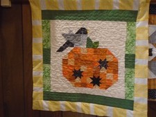 WALL HANGING  PUMPKIN  BIRD  27 X 28"  COTTON  HAND MADE