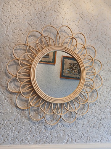 Rattan wicker wall sunflower - rattan/wicker,