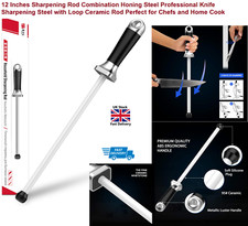 12" Professional Ceramic Sharpening Stone Knife Sharpener Honing Rod Stick Tool