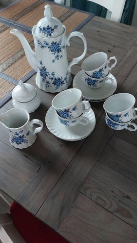 Bavarian porcelain blue floral - porcelain,