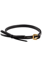 PRADA BLACK PATENT LEATHER WAIST BELT 80CM