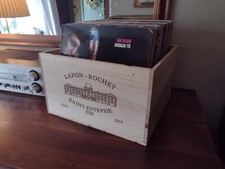 Vinyl Record LP Storage Box. 12". Wooden wine box. French. (BOX ONLY)