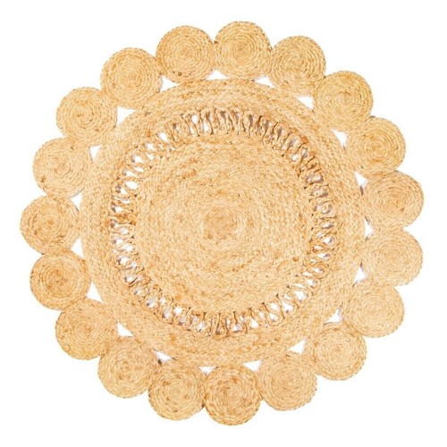 Rug round design - 100%, natural