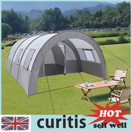 Grey camping tunnel tent - camping,