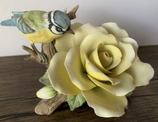 Royal Osborne Blue Tit and Yellow Rose Garden Bird figurine