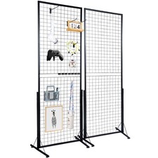 Uimoso 2' x 5.6' Grid Wall Panels Tower 2 Packs Wire Gridwall Display Racks