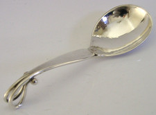 GEORG JENSEN STERLING SILVER NO 110 PATTERN CADDY SPOON  1920-1930 ANTIQUE