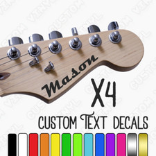 Custom guitar name stickers 4x personalised name decal. Electric/Acoustic decals